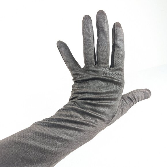 Vintage KAYSER Canadian dark brown fabric opera gloves size 7.5 - Picture 13 of 13